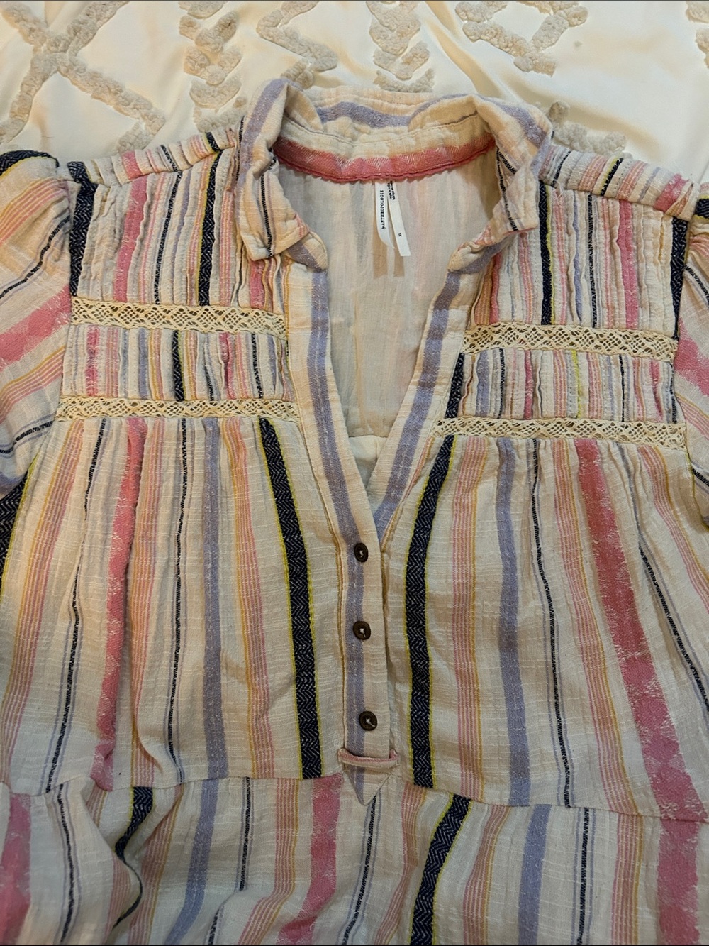 Anthropologie Georgina Tiered striped cotton dress with Penn tech detail XL - Picture 5 of 11